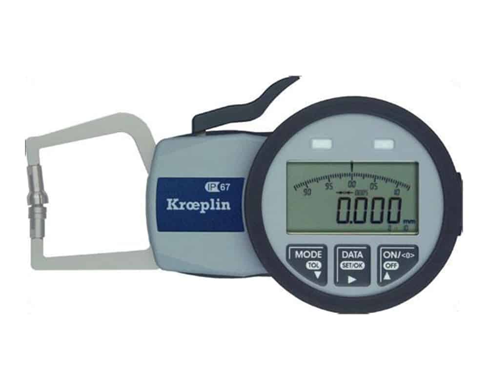 Kroeplin IP67 Digital Caliper Gauge - Foamed Materials and Foil Thickness - Short